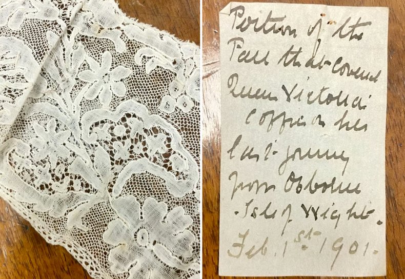 Lace shroud from Queen Victoria coffin