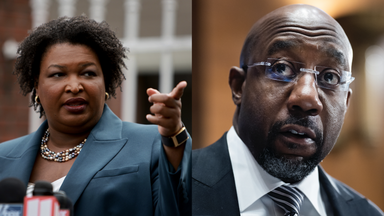 Stacey Abrams and Raphael Warnock