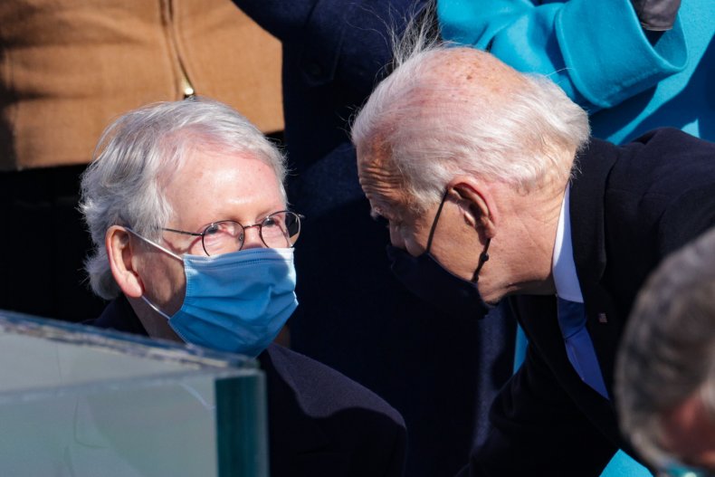 President Joe Biden and Senator Mitch McConnell
