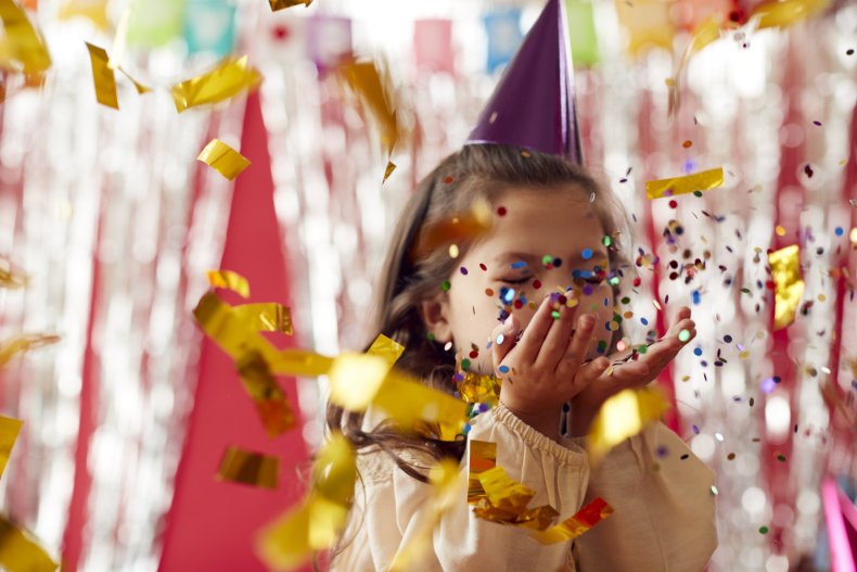 Girl at a children's birthday party.