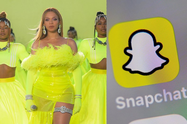 Beyonce and Snapchat logo
