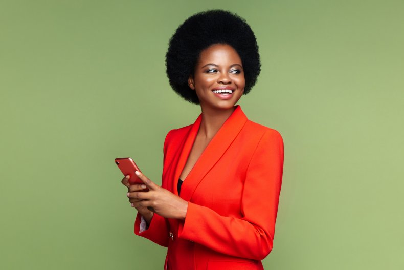 Woman working in suit