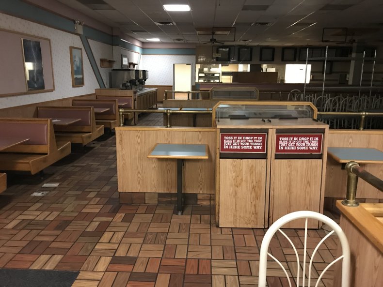 Vintage Burger King inside a mall.