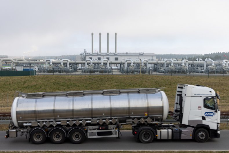 A Truck Drives Near Nord Stream 2