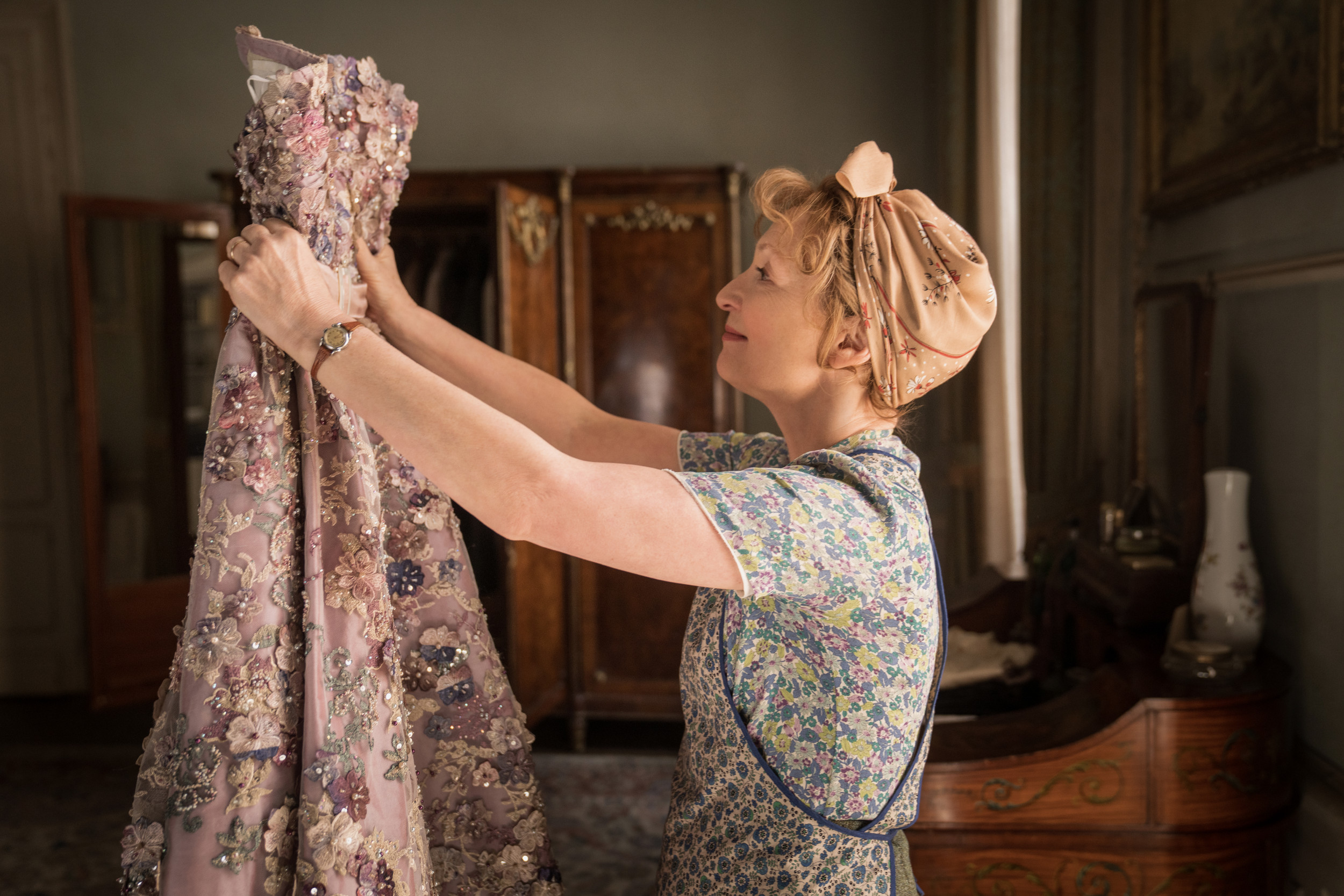 Lesley Manville Gets Her Dior Dress in 'Mrs. Harris Goes to Paris'
