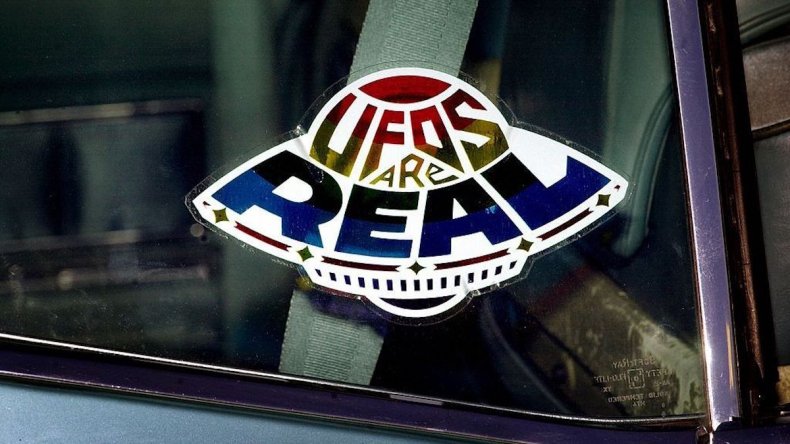 UFOs are real sticker on car