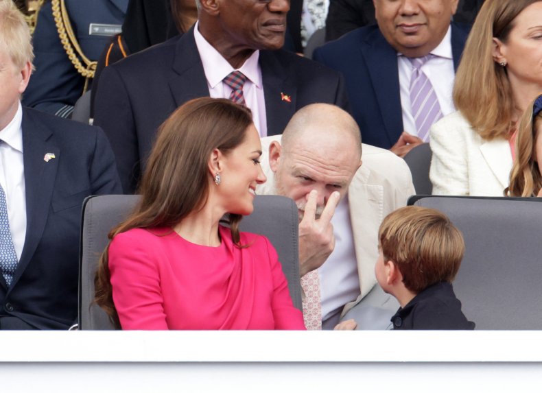 Prince Louis and Mike Tindall, Jubilee Pageant