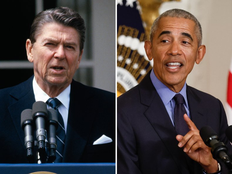 Ronald Reagan and Barack Obama 