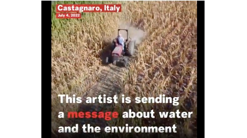 italian artist drought landscape tractor field