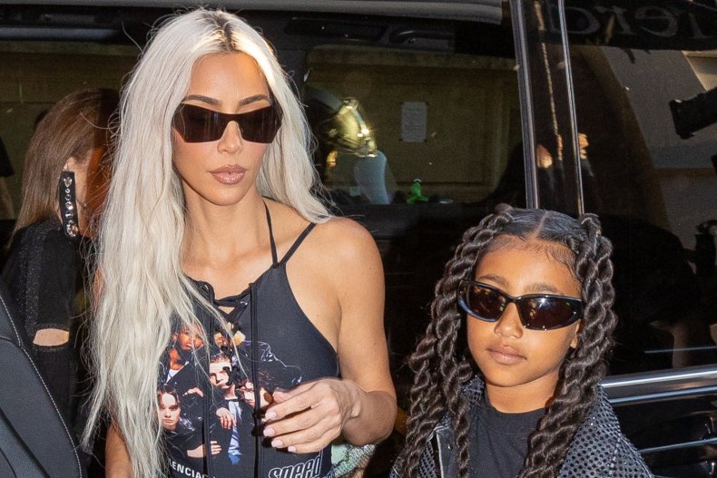 Kim Kardashian and daughter North in Paris
