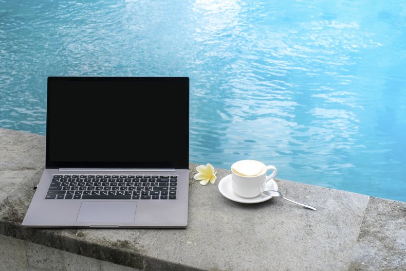 Computer set up to work from home