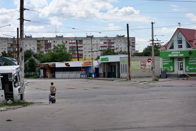 Near Empty Street in Lysychansk