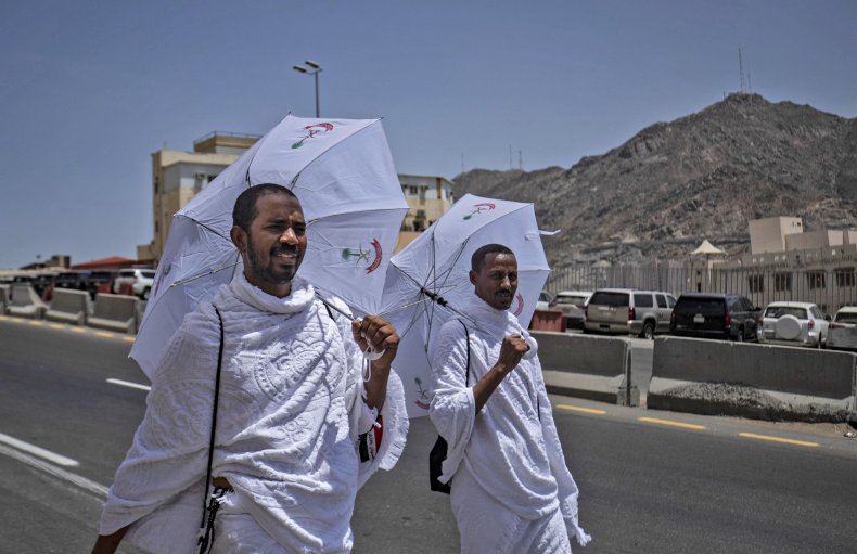 Pilgrims going to participate in Hajj
