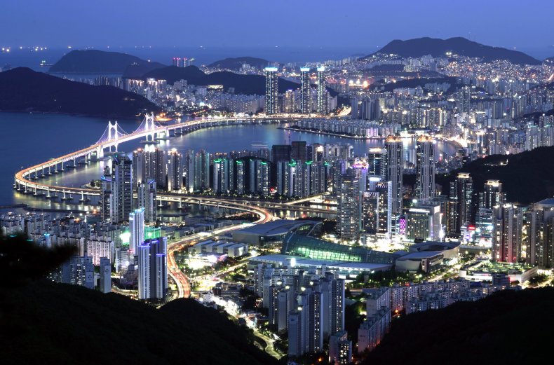 Busan, South, Korea, city, view, at, night