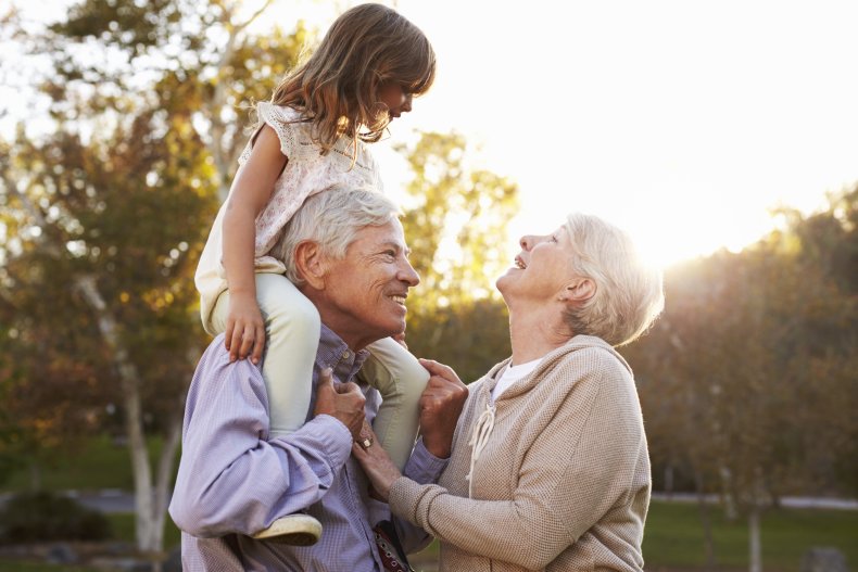 Grandparents with granddaughter