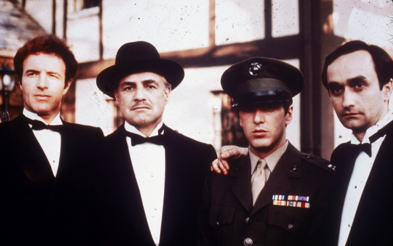 James Caan and Marlon Brando in Godfather.