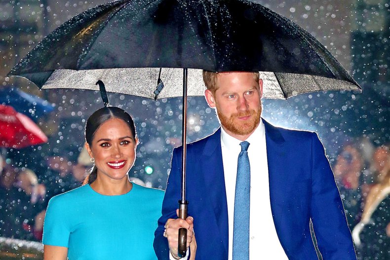 Prince Harry, Meghan in Rain