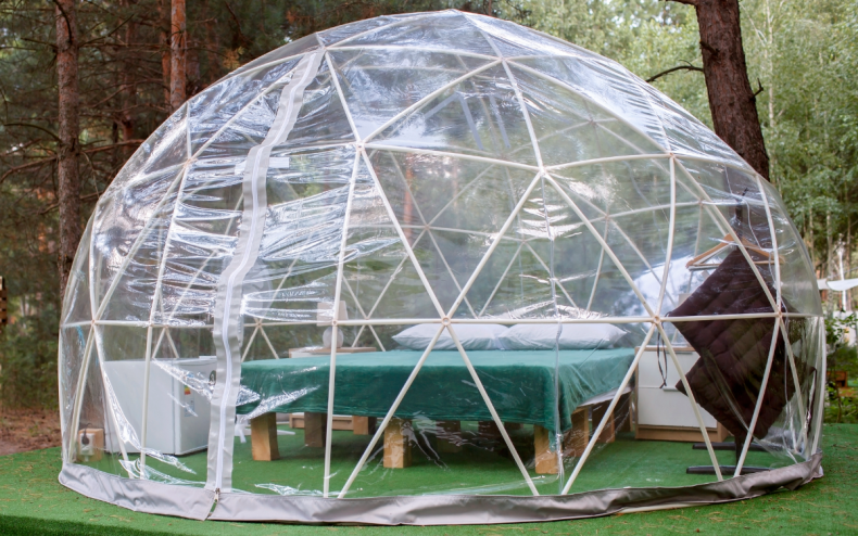 A plastic see-through tent.