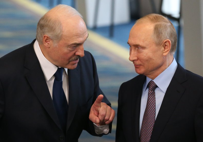 Russian President Vladimir Putin and Alexander Lukashenko