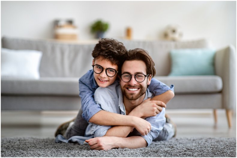Stock image of a father and son