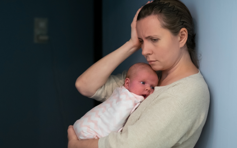 A woman with post natal depression.
