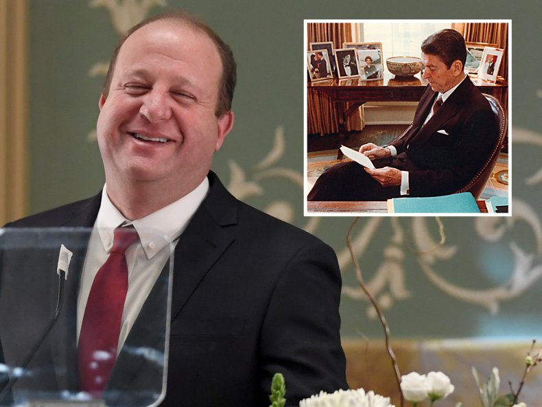 Jared Polis rand Ronald Reagan, 1981