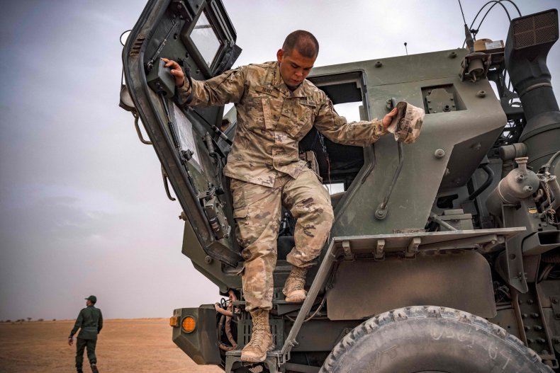 US soldier with HIMARS at Morocco drills