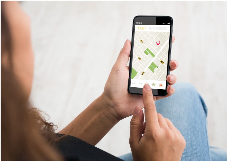 Stock image of woman using Google Maps