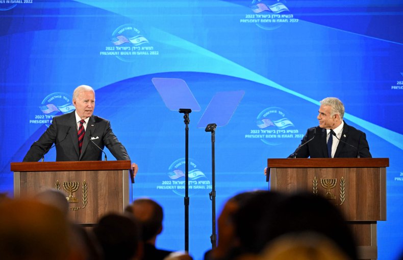 Joe Biden and Yair Lapid press conference