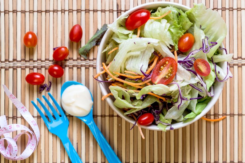 Salad on table