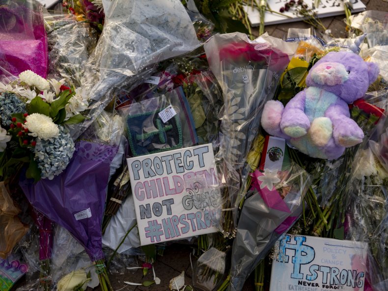 A make-shift memorial
