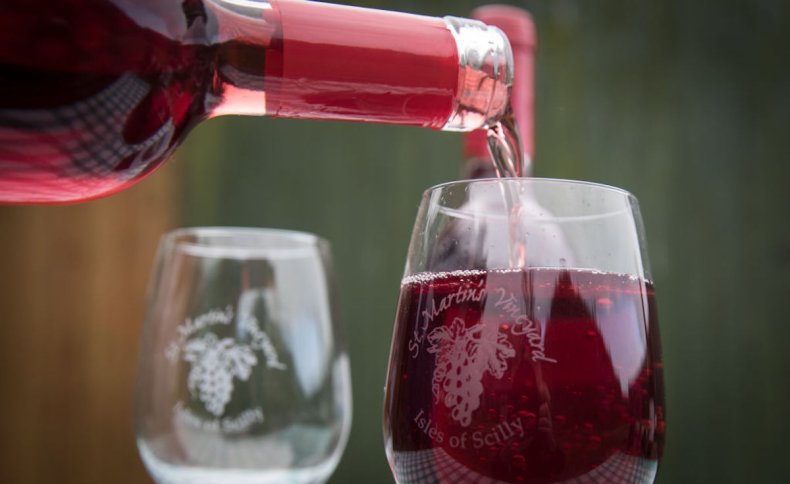 Wine being poured into glass