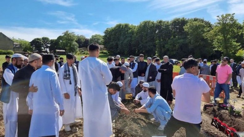 Sami Ahmed's funeral after fatal fall