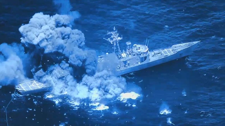 U.S. Warship Sunk By Missile Fire in Pacific Training Exercise