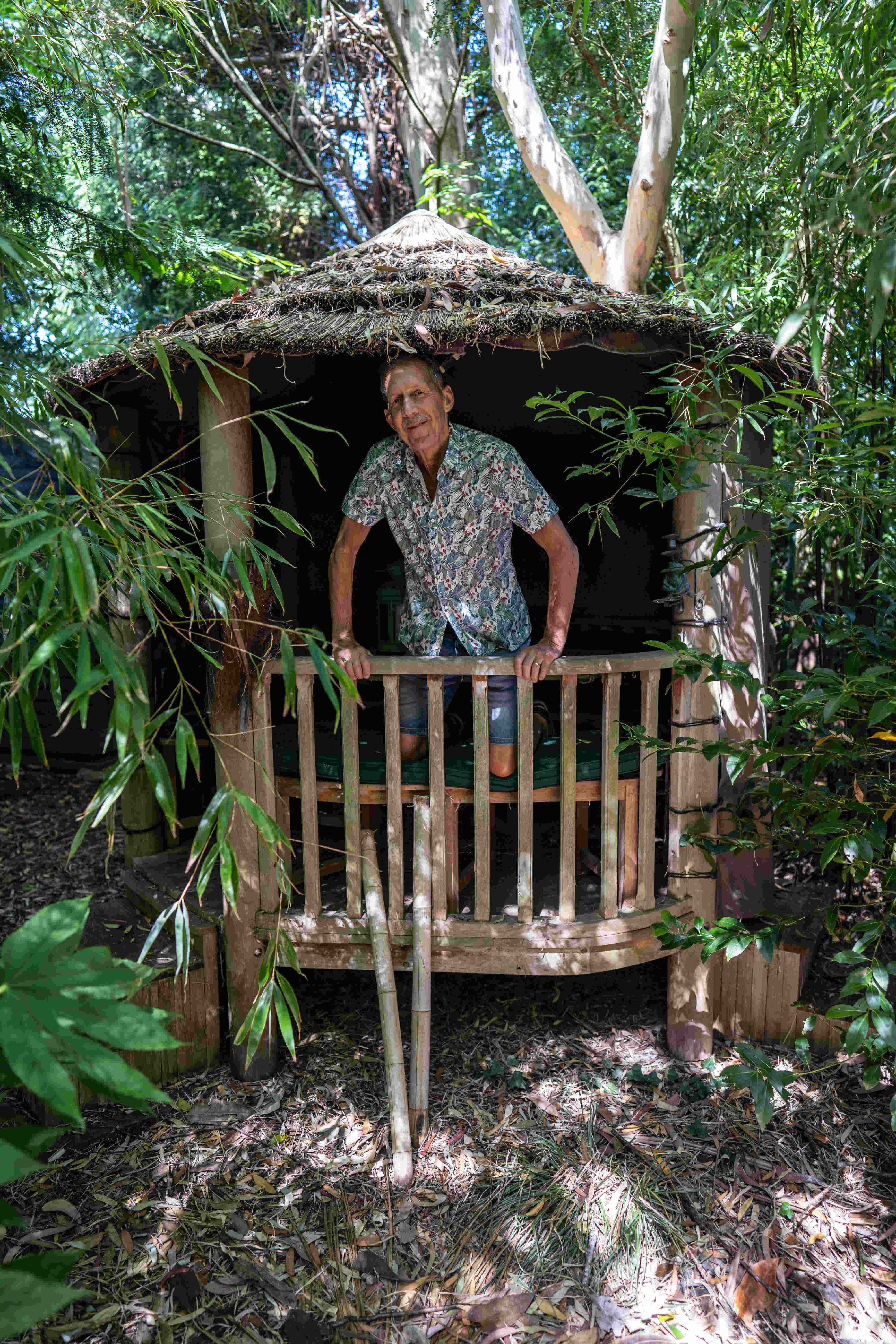 Man Creates Own Backyard Jungle To Cool Off In Summer Heat Newsweek   Simon Olpin His Backyard Hut 