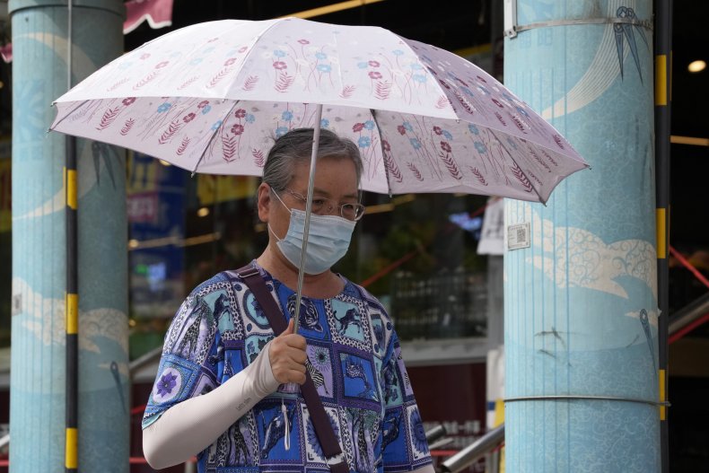 China COVID umbrella resident mask