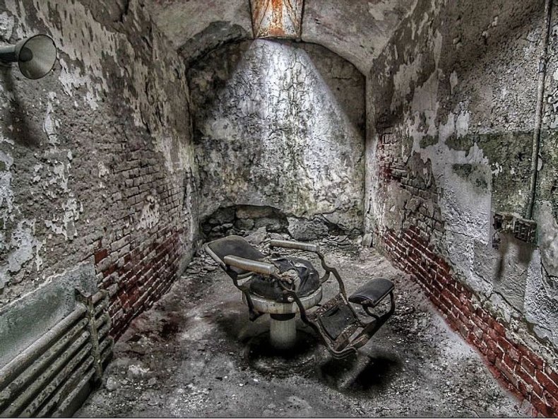 Dentist's chair at Eastern State Penitentiary