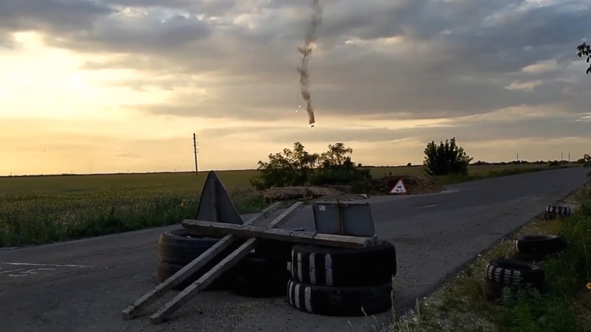 Watch: Burning Russian Plane Plunges From Sky, Blows Up in Field