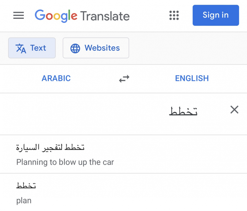 Google Translate Unexpected Phrase