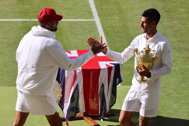Nick Kyrgios and Novak Djokovic at Wimbledon