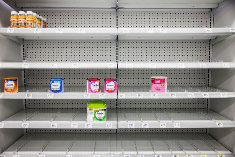 Baby formula shortage empty shelves
