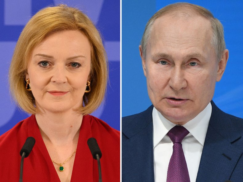 Liz Truss and Vladimir Putin 