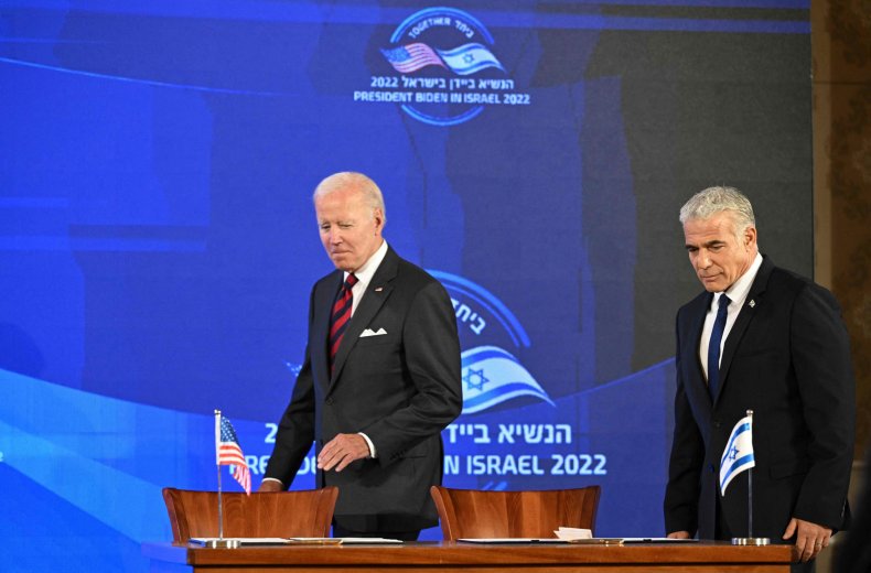 U.S. President Joe Biden (L) and Israel's