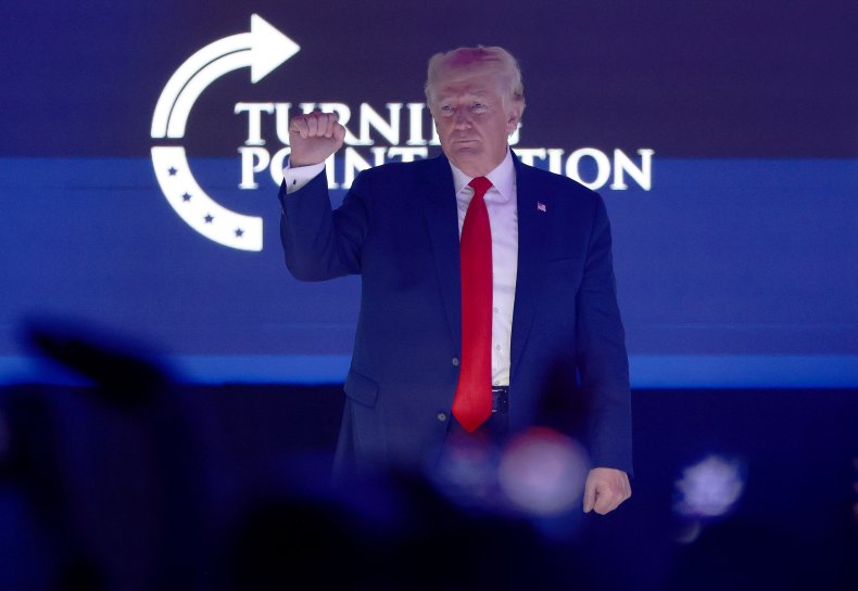 Former US President Donald Trump speaks