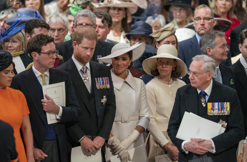 Prince Harry and Meghan Markle During Service