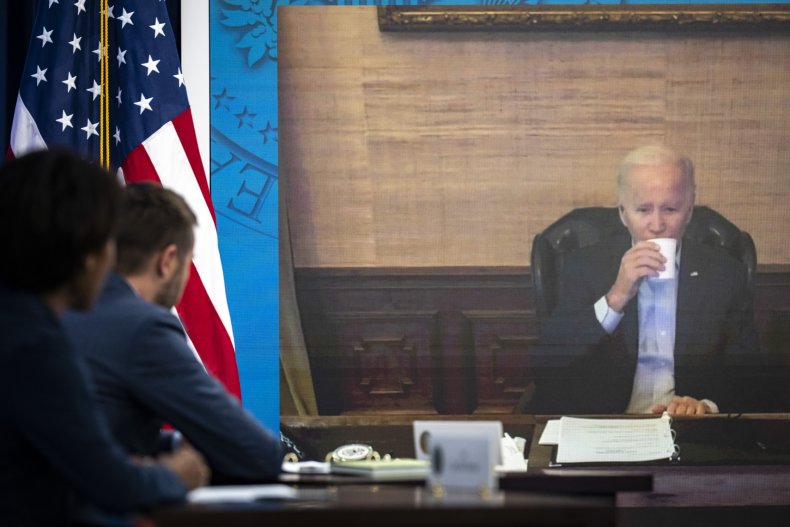 Joe Biden participates in virtual meeting