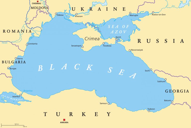 This map plots the Black Sea area