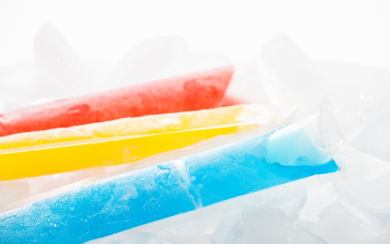 Popsicles in freezer