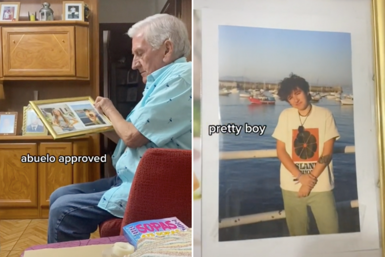 Grandpa changes grandson's picture in frame