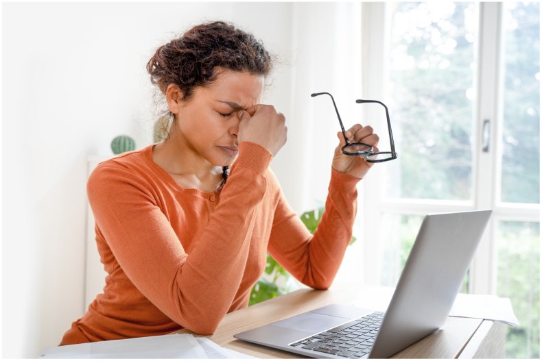Stock image of a woman working